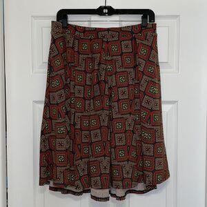 ✨LuLaRoe Madison a-line square print skirt with pockets